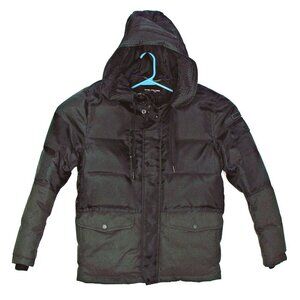 Marc New York by Andrew Marc Women's Winter Hooded Puffer Basic Coat Black Sz S